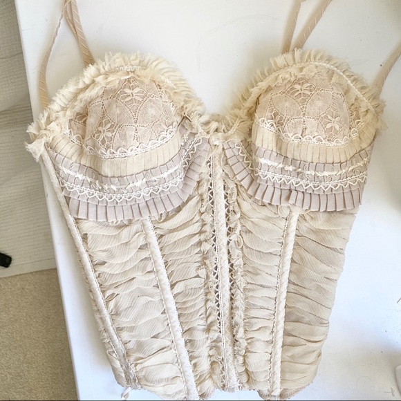 Elie Tahari Silk Corset Strapless Top, Tag L Fit S - Picture 5 of 8